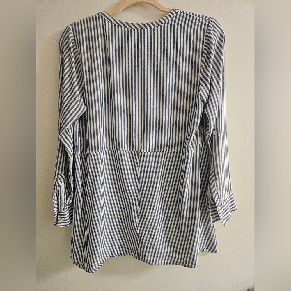 J.Jill Striped Tunic Blue And White  Blouse Size XS - Picture 3 of 9